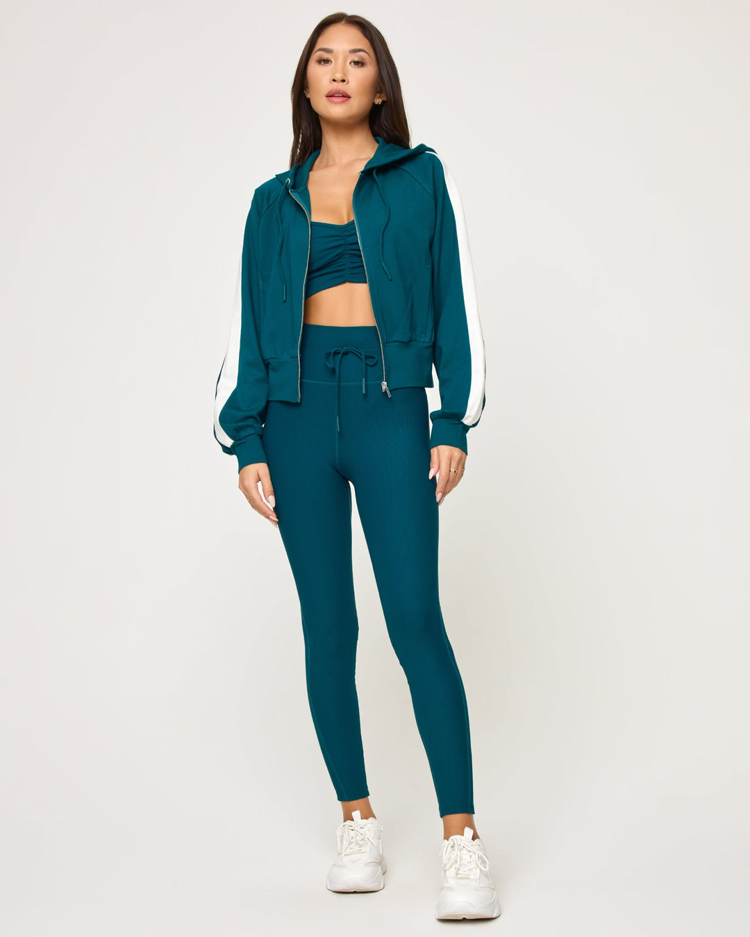 Back To Back Jacket - Deep Teal-Cream