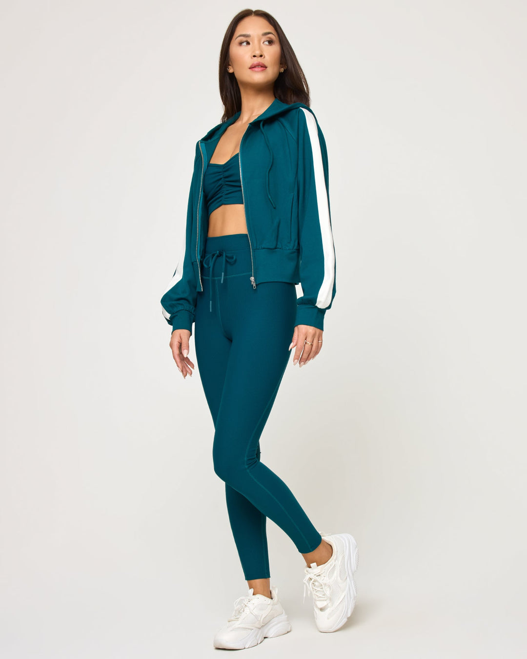 Back To Back Jacket - Deep Teal-Cream