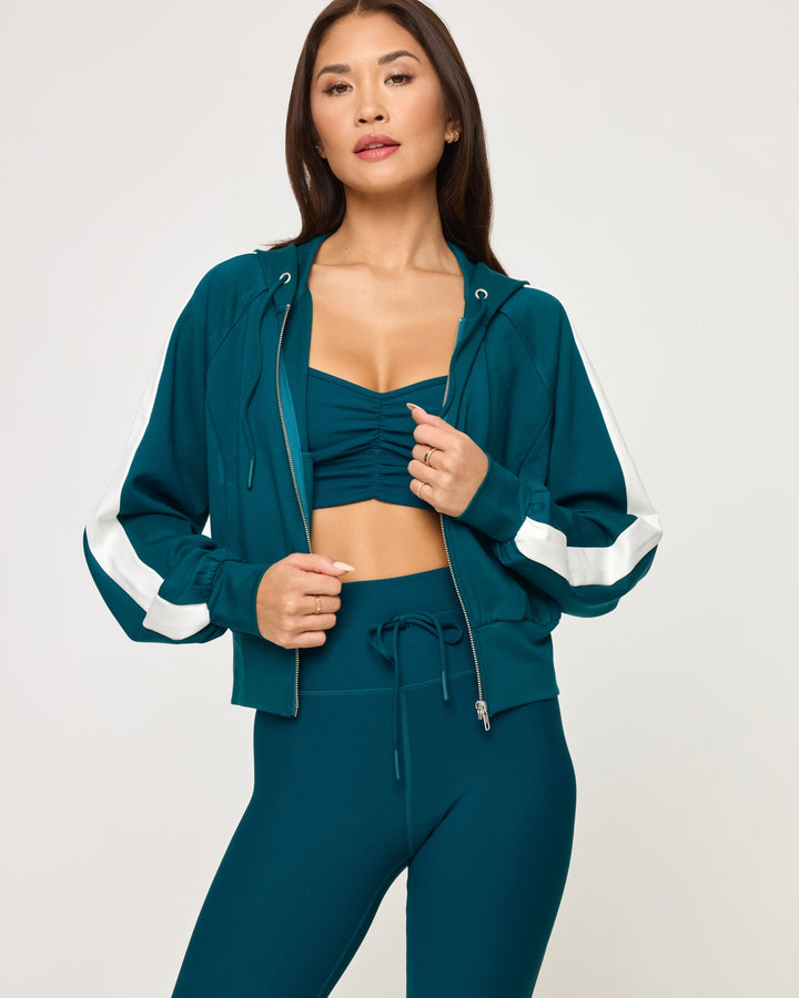 Back To Back Jacket - Deep Teal-Cream