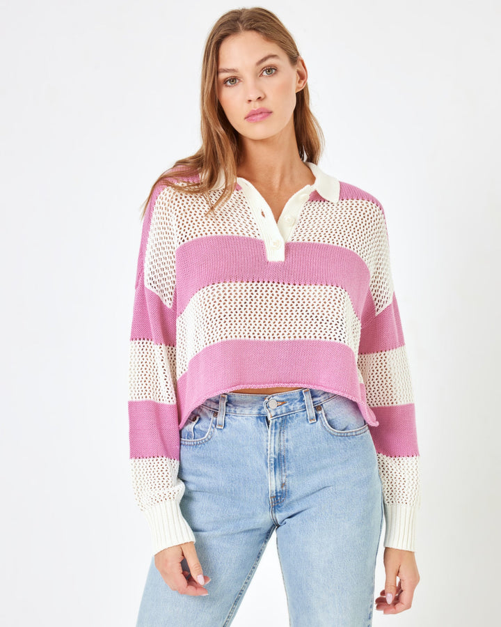 Fenaswim X Anthropologie Rugby Sweater - Pink Lady