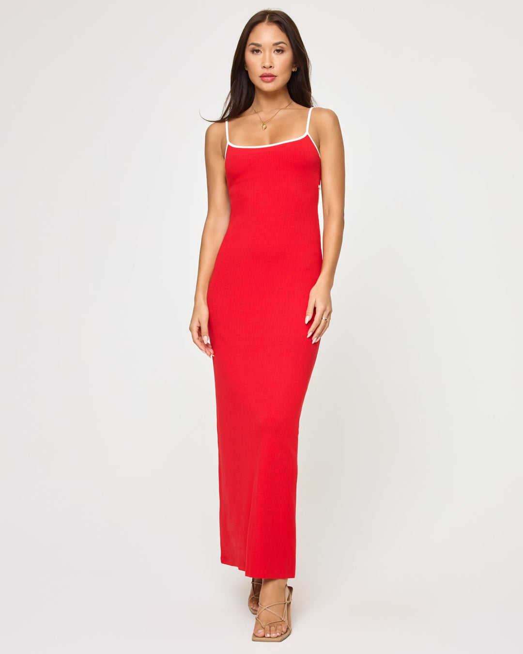 Jordana Dress - Flame-Cream