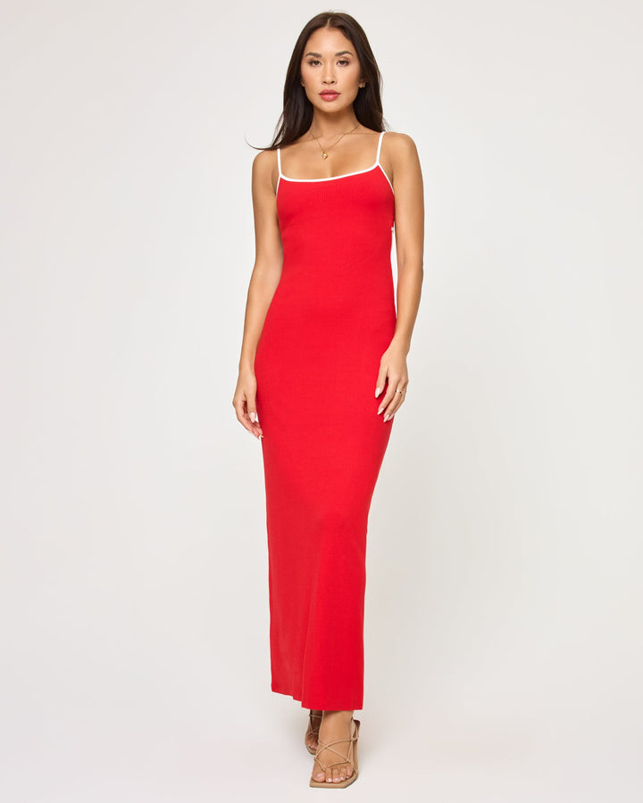Jordana Dress - Flame-Cream