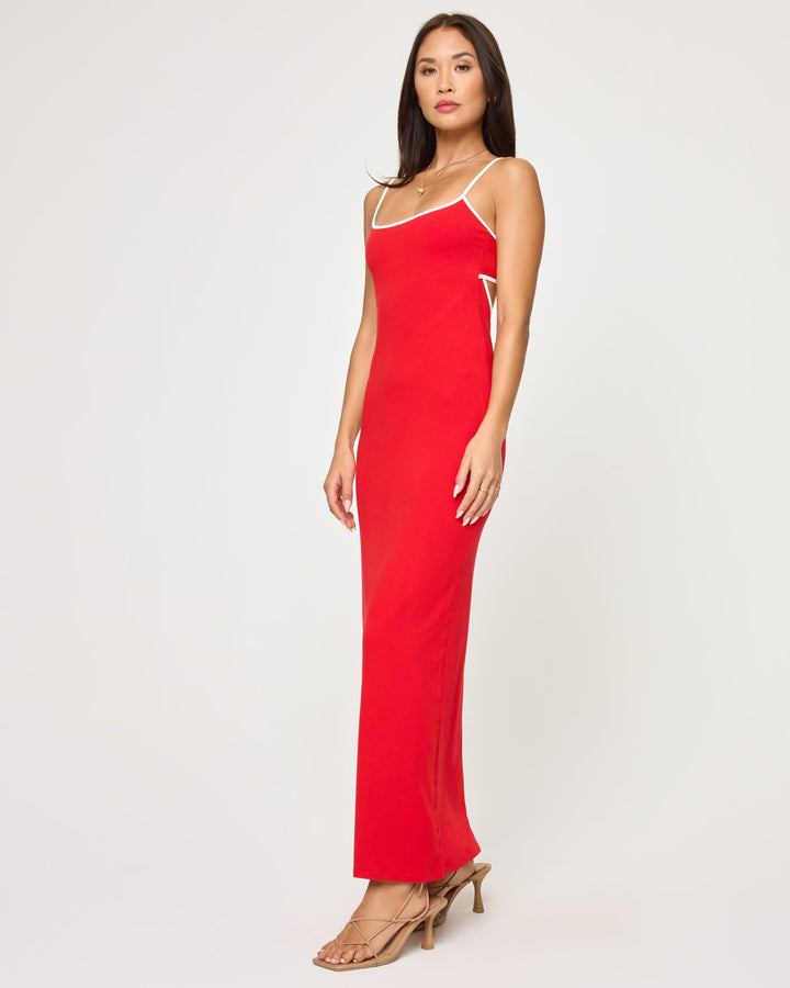 Jordana Dress - Flame-Cream