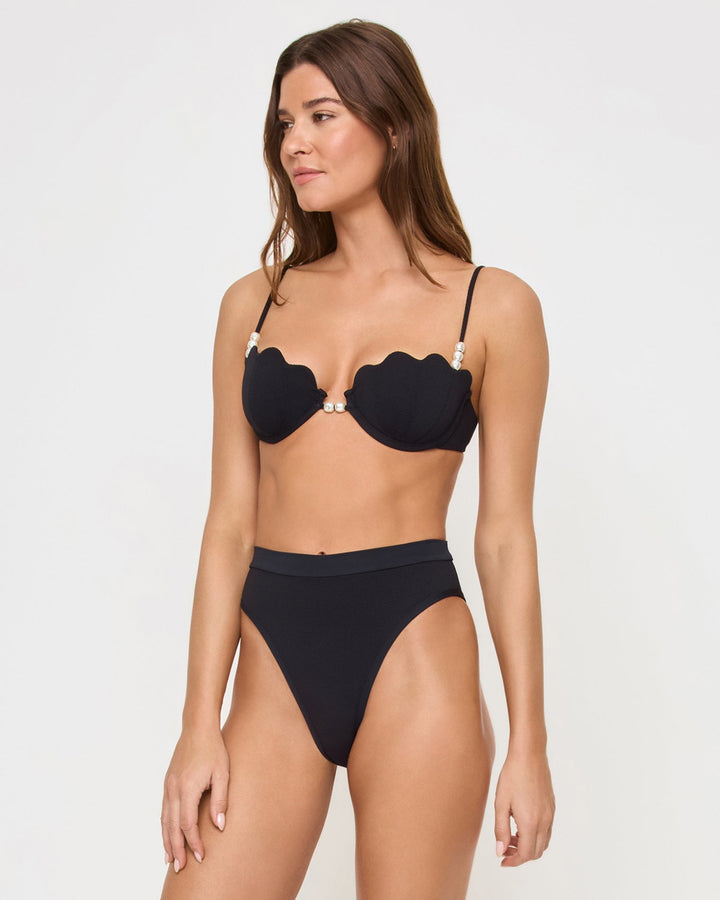 Sunrise Shell Bikini Top - Black