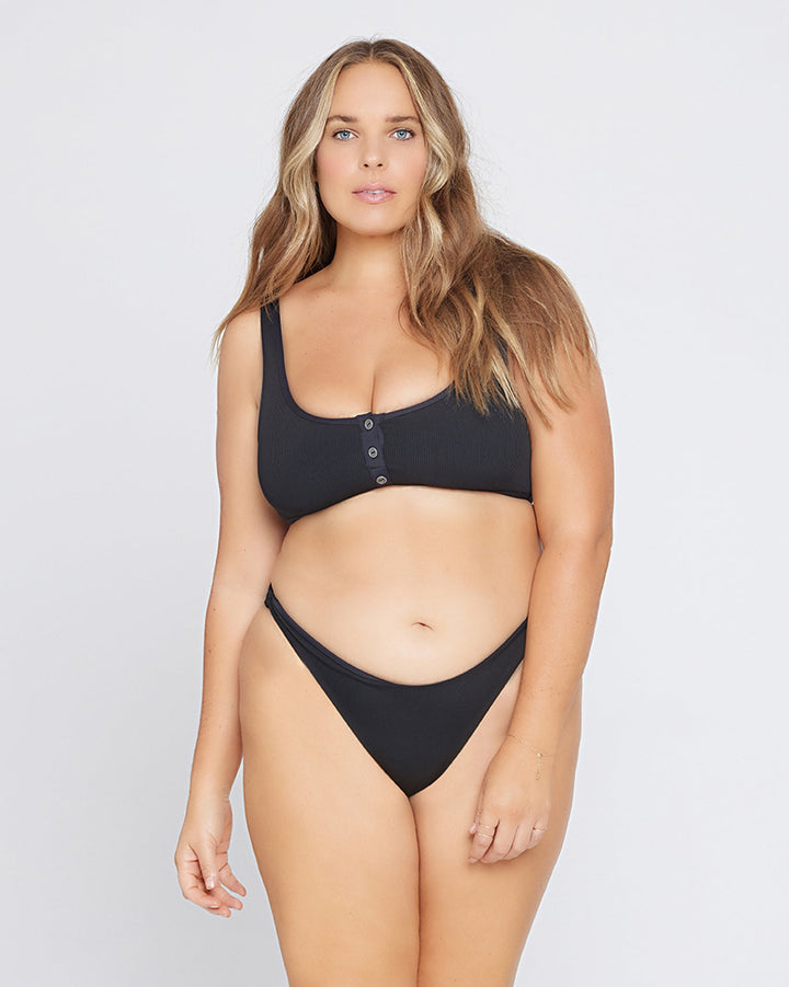 Ribbed Camacho Bikini Bottom - Black