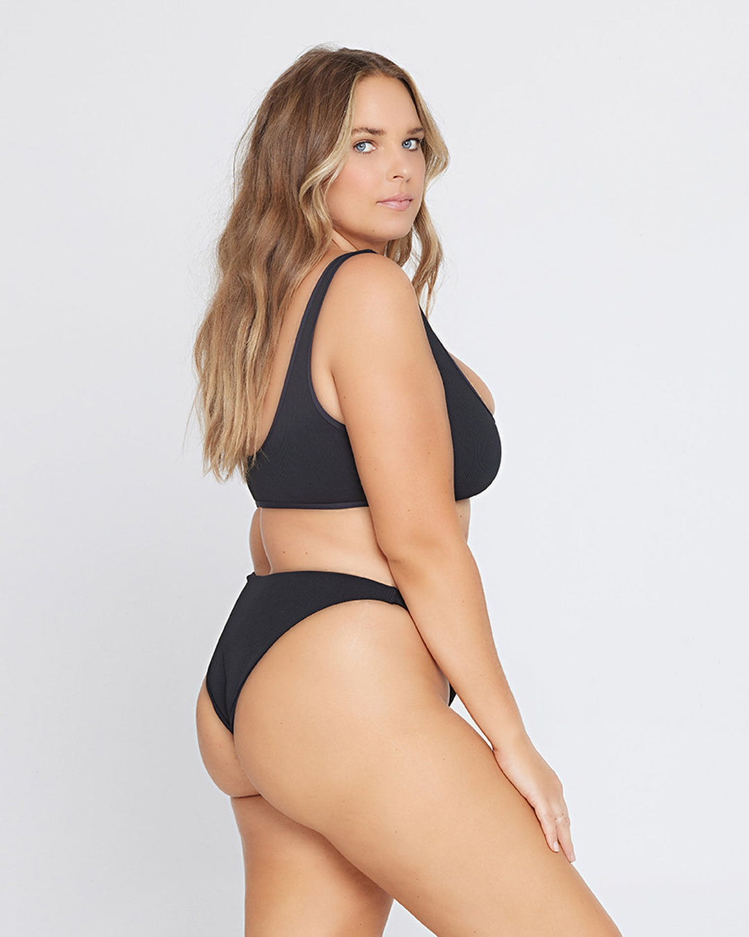 Ribbed Camacho Bikini Bottom - Black