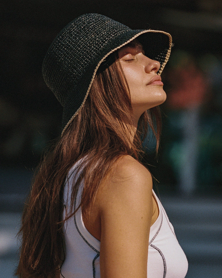Isadora Bucket Hat - Black Cream