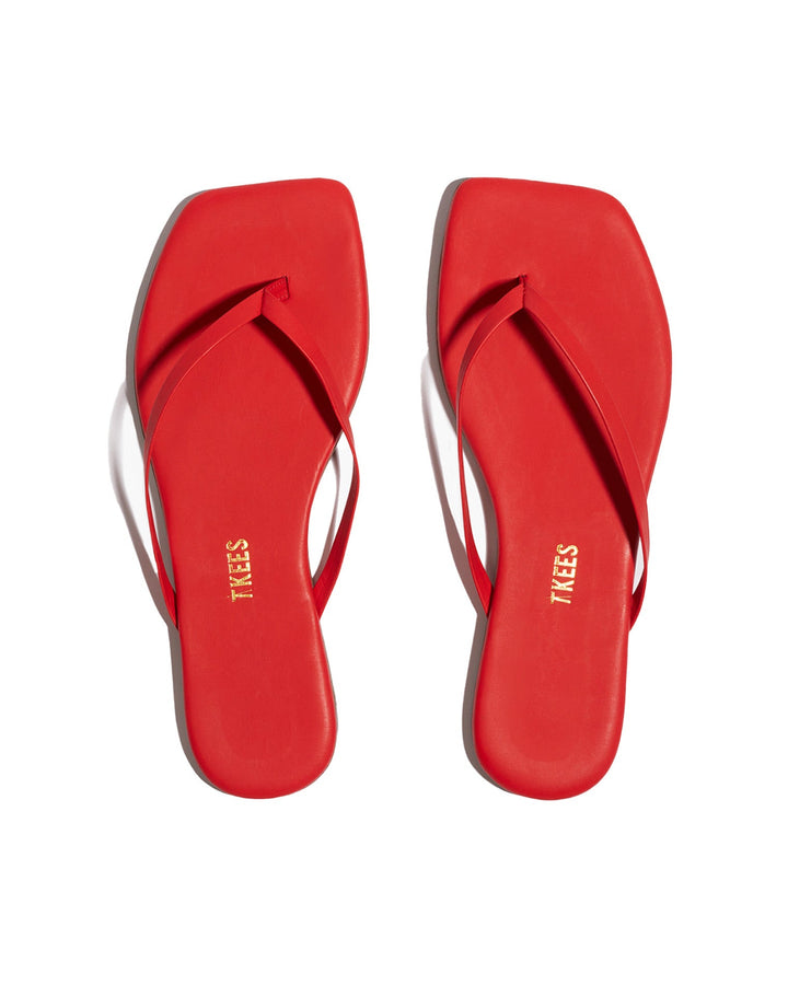 TKEES Square Toe Lily Sandals - Red