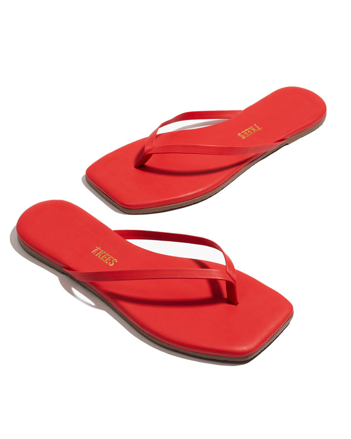 TKEES Square Toe Lily Sandals - Red