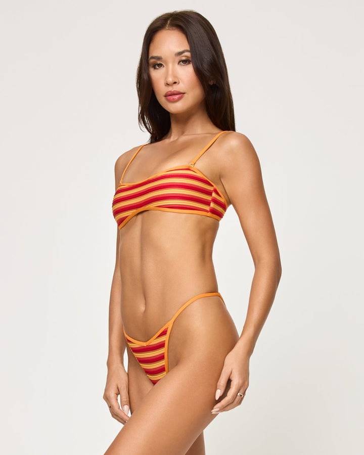 Bekah Bikini Top - Sunset Stripe