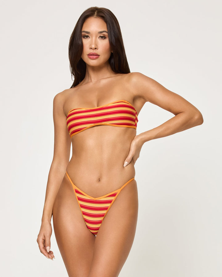 Bekah Bikini Top - Sunset Stripe
